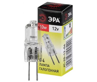 Лампа галогенная Эра G4 10W 3000K G4-JC-10W-12V C0027367