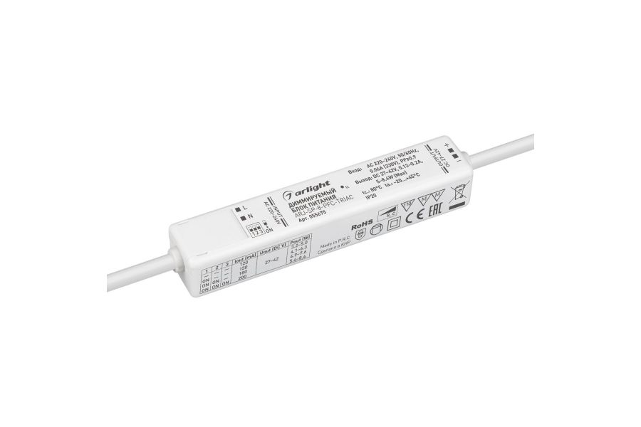 Блок питания Arlight ARJ-SP-8-PFC-TRIAC (8W, 27-40V, 0.12-0.2A) (IP20 Пластик) 055675