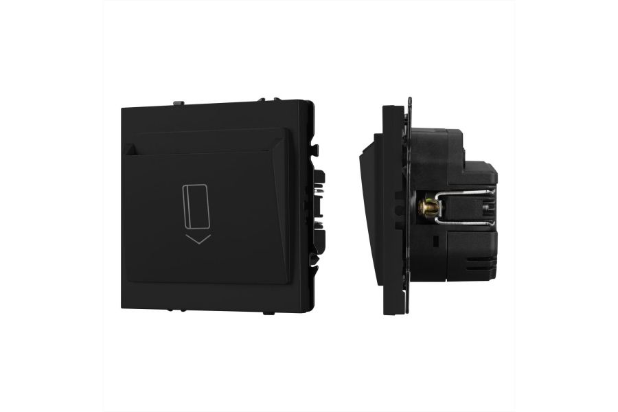 Выключатель карточный магнитный софт-тач черный оникс Arlight SWT-CRD-SFPL-BK (250V, 25A) 064401