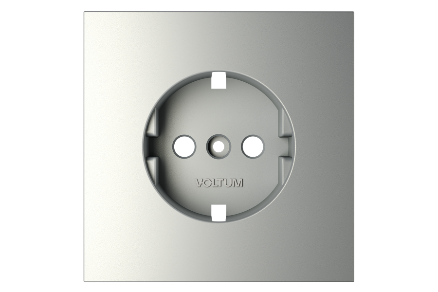 Накладка для розетки с заземлением Voltum S70 (сталь) VLS000605