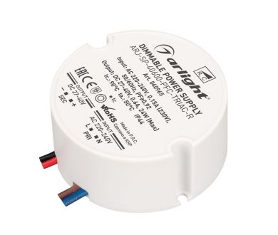 Блок питания Arlight ARJ-SP-40600-PFC-TRIAC-R (24W, 27-40V, 600mA) 040965