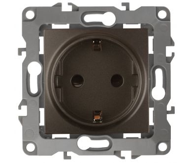 Розетка 2P+E Schuko со шторками Эра 12-2102-13 Б0019324