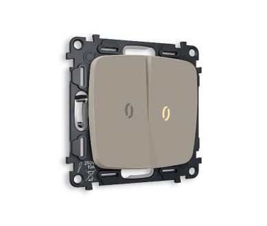 Комплект механизма 2-кл выключателя с подсветкой Ambrella Volt Omega MO364010