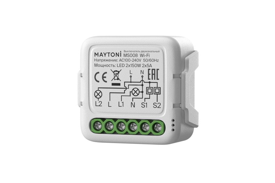 Wi-Fi выключатель двухканальный Maytoni Lighting control MS008