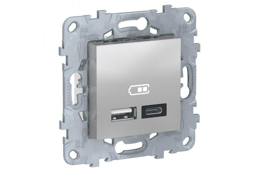 Розетка компьютерная USBx2 Schneider Electric Unica New тип А+С NU501830