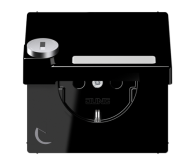 Розетка Schuko с крышкой и замком Jung LS1520NAKLSLSW