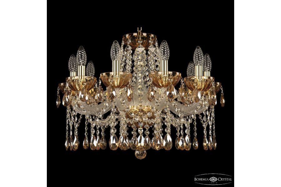 Подвесная люстра Bohemia Ivele Crystal 5413/10/200 G Amber/M-1H K721