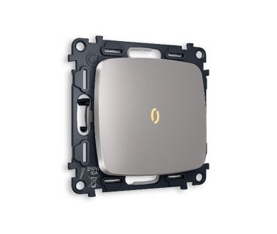 Комплект механизма 1-кл проходного выключателя с подсветкой Ambrella Volt Omega MO502030