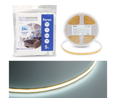 Светодиодная лента Feron LS536 24V 720*COB 10W/m IP20 6500К 53095