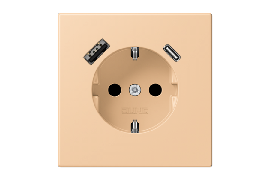 Розетка 2K+З USB Typ AC Jung LC1520-15CA237