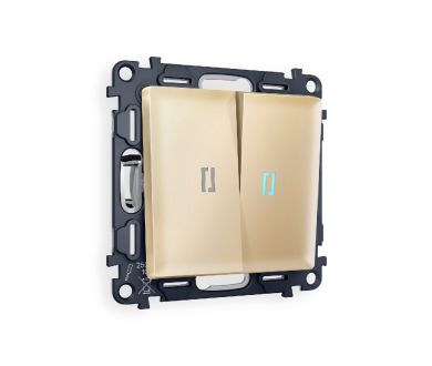 Комплект механизма 2-кл проходного выключателя с подсветкой Ambrella Volt Alfa MA604040