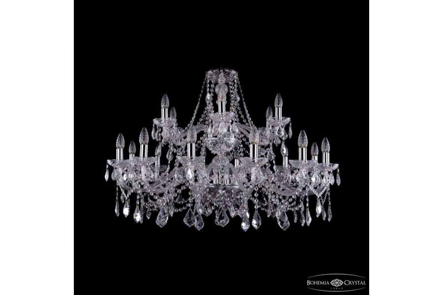 Подвесная люстра Bohemia Ivele Crystal 1413/12+6/360/2d Ni Leafs