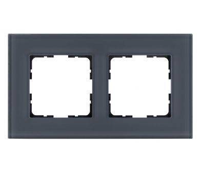 Рамка 2-постовая, стекло Маренго Jasmart G-Glass G1002GC