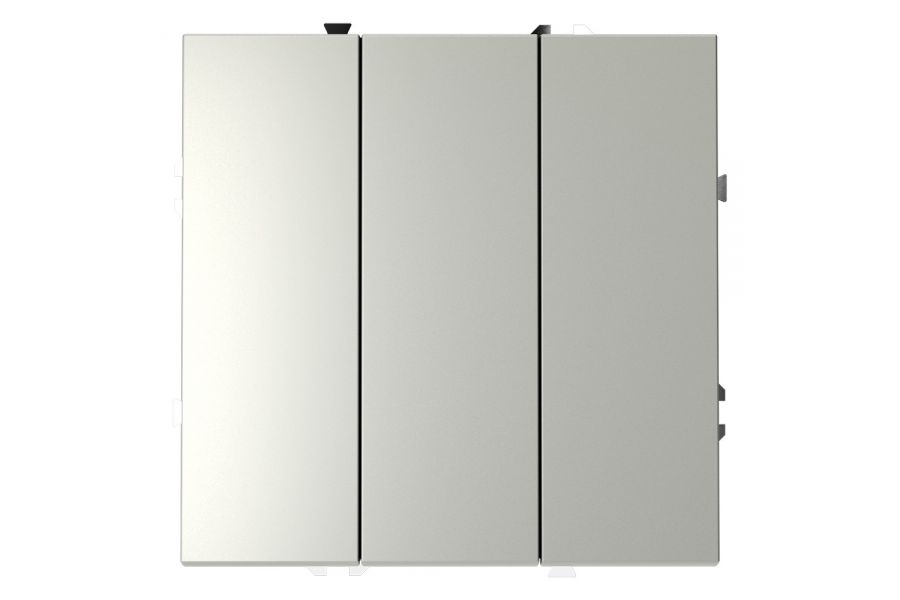 Выключатель трехклавишный Voltum S70 VLS030105 (сталь)