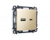 Комплект механизма розетки 2USB A+C 20W (быстрая зарядка) Ambrella Volt Alfa MA611010