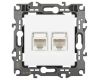 Розетка компьютерная двойная RJ45 Эра 12-3108-01М Б0065686
