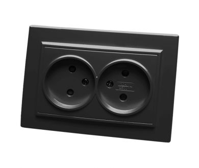 Розетка 2-местная Stekker PST10-9013-03 с защитной шторкой 39478