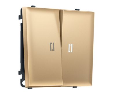 Комплект механизма 2-кл выключателя с подсветкой 5600K SIGMA Золото Мягкое касание 10A-250V QUANT PRO Ambrella Volt MS884015 (SP8840, PR115, G14W)