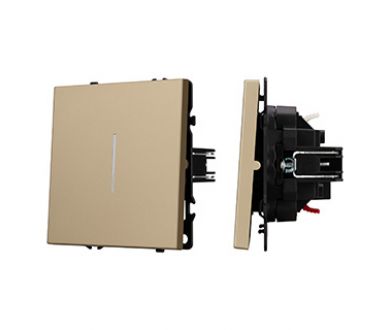 Выключатель звонковый 1 кл подсветка софт-тач золотой песок Arlight SWT-MKR1-SFPL-L-GD (250V, 10A) 061735(1)
