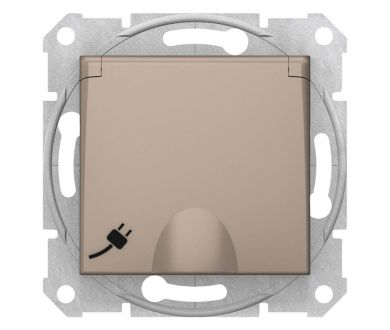 Розетка Schneider Electric Sedna с з/к со шторками и крышкой 16A 250V SDN3100468