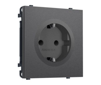 Комплект механизма электрической розетки SIGMA Антрацит серый 50Hz 2P+E с/з с/ш 16A-250V QUANT PRO Ambrella Volt MS657010 (SP6570, PR141)