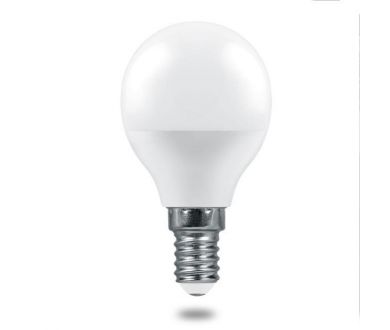 Лампа светодиодная Feron E14 6W 2700K шар матовый LB-1406 38065