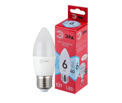 Лампа светодиодная Эра E27 6W 4000K LED B35-6W-840-E27 R Б0050232