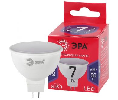 Лампа светодиодная Эра GU5.3 7W 6500K LED MR16-7W-865-GU5.3 R Б0045351