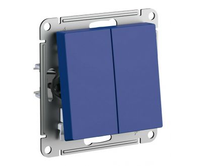 Выключатель 2-клавишный, сх.5, 10АХ, механизм Systeme Electric AtlasDesign Аквамарин ATN001151