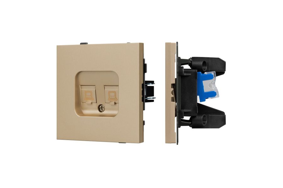 Механизм компьютерной розетки двойной SCT-TENDO-MPC2-SFPL-GD (RJ-45, CAT6) 054596