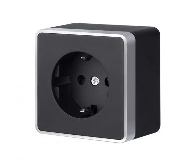Купить Розетка с заземлением Werkel Gallant (черный с серебром) W5071034 4690389164507 a051148 Розетка с заземлением Werkel Gallant (черный с серебром) W5071034 4690389164507 a051148