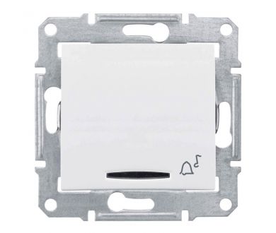 Выключатель кнопочный с синей подсветкой Звонок Schneider Electric Sedna 10A 250V SDN1600421