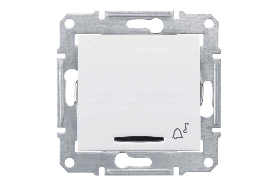 Выключатель кнопочный с синей подсветкой Звонок Schneider Electric Sedna 10A 250V SDN1600421