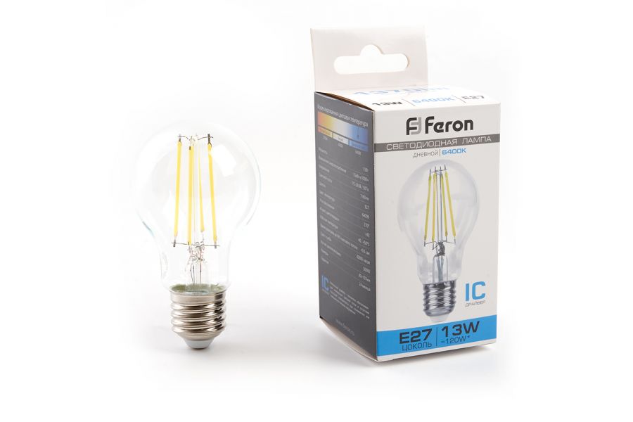 Лампа светодиодная Feron LB-613 Шар E27 13W 6400K 48283