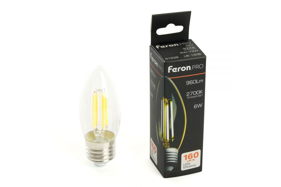 Светодиодная лампа Feron LB-1206 E27 6W 2700K 51238