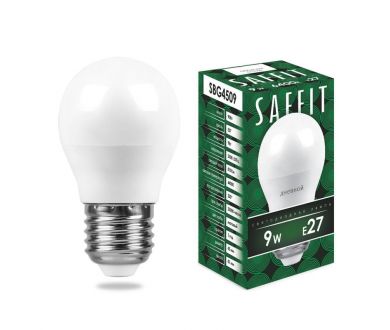 Лампа светодиодная Saffit SBG4509 шар E27 9W 6400K 55126