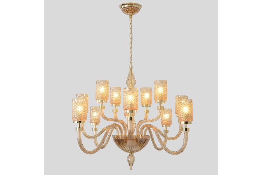 Подвесная люстра Crystal Lux SILVESTRO SP12 AMBER