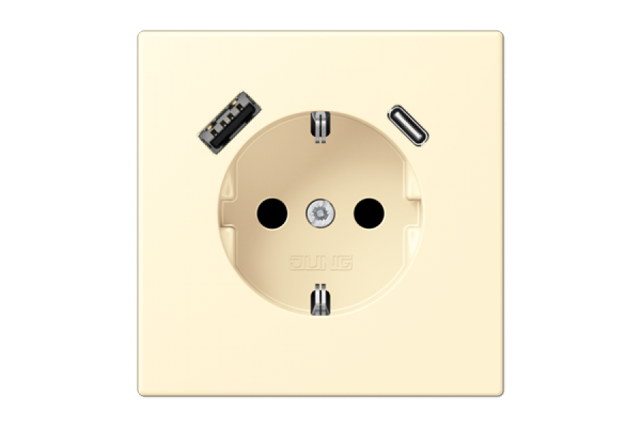 Розетка 2K+З USB Typ AC Jung LC1520-15CA201
