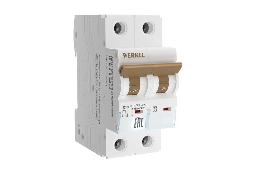 Автоматический выключатель 2P 10 A C 4,5 кА Werkel W902P104 4690389192609 a062494
