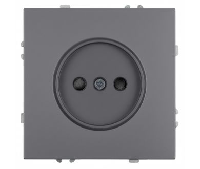 Розетка 1-местная с з/ш б/з (механизм) СЗК Stekker Эмили 250В 16А RST16-5109-10ZK платиново-серый soft touch 50242