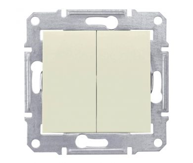 Выключатель двухклавишный Schneider Electric Sedna IP44 10A 250V SDN0300447