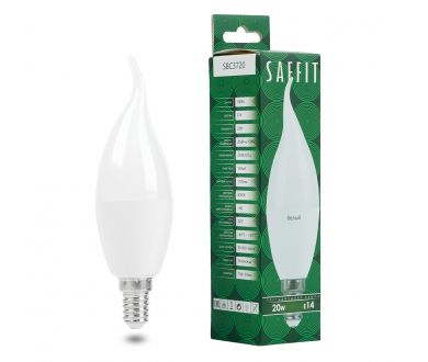 Лампа светодиодная Saffit SBC3720 cвеча на ветру матовая E14 20W 230V 4000K 55275