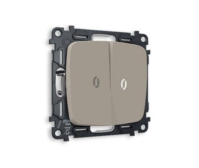 Купить Комплект механизма 2-кл проходного выключателя с подсветкой Ambrella Volt Omega MO364035 Комплект механизма 2-кл проходного выключателя с подсветкой Ambrella Volt Omega MO364035