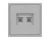 Механизм сдвоенной телефонной розетки Arlight SCT-NOBE-MTL2-SFPL-IS (RJ-11, 4C) (Никель) 061890