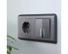 Выключатель двухклавишный проходной с подсветкой Werkel графит рифленый W1122104 4690389158490