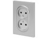 Розетка Эра Arktik 16-2107-03 без заземления двойная 2X2P 16А-250В алюминий Б0071683