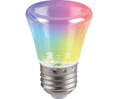 Лампа светодиодная Feron LB-372 Колокольчик прозрачный E27 1W RGB плавная смена цвета 38134