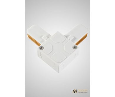 Трековый однофазный L-образный соединитель AM Group AM175 WH