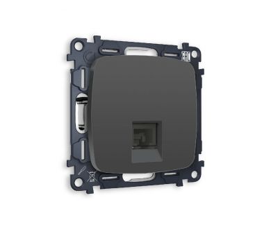 Комплект механизма компьютерной розетки RJ-45(8P8C) CAT6 со шторкой Ambrella Volt Omega MO912010