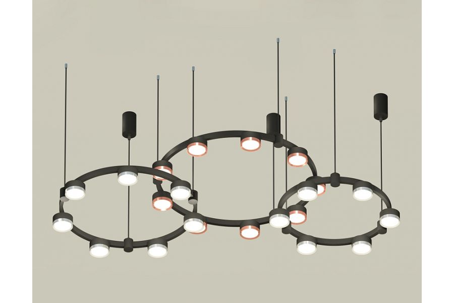 Комплект подвесного светильника Ambrella Light Techno Ring XR92092100 (A9209x3, C9242, C9238, C9232, N8126, N8118)